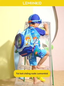 Túi đựng đồ bơi cho bé du lịch thể thao 3D Lemonkid chống nước siêu nhẹ 220g có ngăn để giày