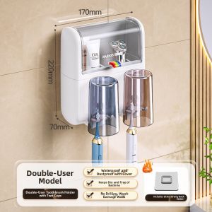 Joybos | Wall-mounted Drill-free Toothbrush Holder