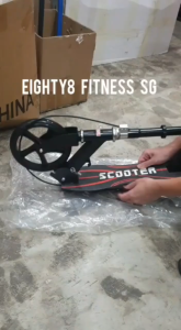 Eighty8 Fitness Foldable Kick Scooter suitable from age 7 to adult Built in hand brake with 8 inches wheels max weight loading 120KG