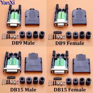 1Set DB9 DB15 Male Female Connector 9Pin 15Pin RS232 Solder Free Signals Serial Port D-SUB Terminal Plug Adapter YL-SM02G YL-SCD