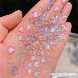 50pcs Kawaii Accessories Resin Nail Art Charms Cartoon Heart Nail Decorations Mixed Size Bulk Manicure Rhinestones Jewelry DIY