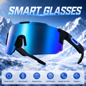 laxasfit | LAXASFIT Cycling Smart Glasses Bluetooth 5.3 Open Ear Stereo Sound Sports Sunglasses UV Protection Call Music Gift