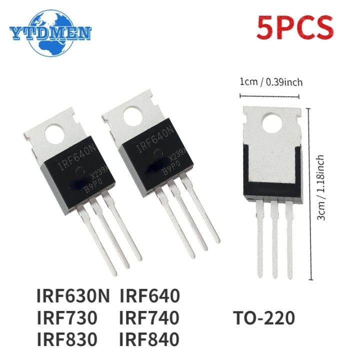 5PCS MOSFET Transistor IRF630 IRF640 IRF730 IRF740 IRF830 IRF840 TO-220 ...