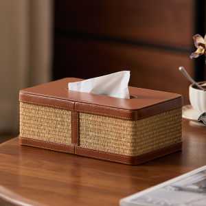 NALANDUOHAO | Retro Style Wicker Tissue Storage Box