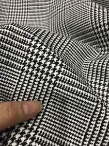 Vải Thun Cotton Hàn sọc caro màu trắng đen dày mềm co giãn 4 chiều(khổ 1m5)may đầm váyquần tây comple thiết kế thời trang