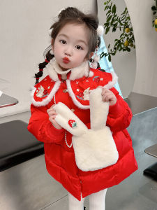 เสื้อผ้าเด็กผู้หญิง ฤดูหนาว สไตล์เกาหลี ขนสัตว์ กระดุม แขนยาว ปกเสื้อผ้าเด็ก ผ้าฝ้าย 71% - 80% สำหรับเด็กผู้หญิง