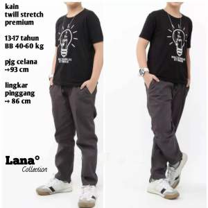 Celana chinos panjang anak tanggung usia 13-17 tahun KAIN TWILL STRETCH PREMIUM