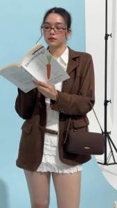 Bibiane - roddie bag in brown กระเป๋าสะพายข้าง