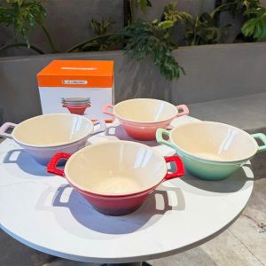Set 4 bát sâu lòng 17cm có quai Le Creuseet các màu: Dùng được máy rửa bát lò vi sóng