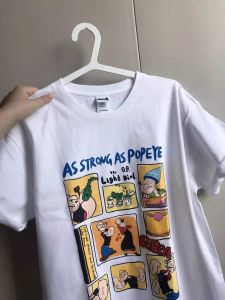 เสื้อยืดแขนสั้นผู้หญิงสไตล์ญี่ปุ่นย้อนยุคพิมพ์ลายการ์ตูนแบบหลวมๆ ทรงหลวมๆ สไตล์ฮ่องกง เสื้อเชิ้ตแขนสั้นคอตตอนฤดูร้อน