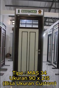 MAHOTTAMA - Pintu Kamar Mandi / Tidur Rumah Utama Aluminium 90 x 215cm Rumah 1 Set Kusen Kunci Handle Engsel Bisa Custom Ukuran Geser / Sliding Door - MAS34
