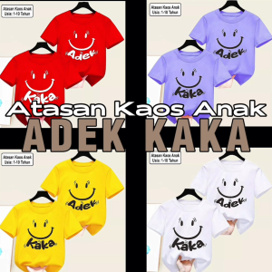 Kaos Couple Atasan Anak Laki Laki/Perempuan KAKAKADEK Usia 1-10 Tahun Oblong Anak Couple Kekinian