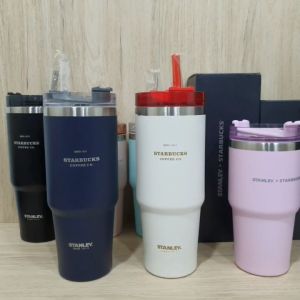 เครื่องดื่มกระติกน้ำ - แก้ว 20oz 30oz แถมหลอด แก้วสแตนเลส304 เก็บร้อน-เย็น แก้วน้ำพร้อมฝา แก้ว STAR Tumbler Snowman