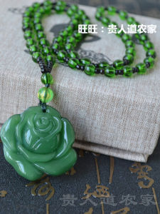 สร้อยคอจี้รูปดอกกุหลาบสไตล์มลายูสำหรับผู้หญิง เครื่องประดับแฟชั่นแบบยาวสำหรับฤดูใบไม้ร่วงและฤดูหนาว