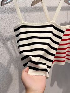 Tank Top Atasan Wanita TTB-0812 Garis Model Pendek Rajut Cute Halus Adem Lembut Melar Manis Mimon Home