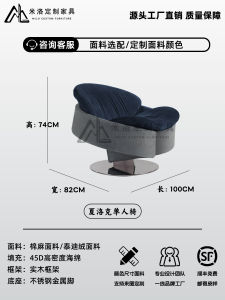 Modern Designer Casual Chair Sherlock round Metal Color Block Shape Single Sofa Chair Art Style Wood Material Customizable