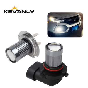 KEVANLY | 2pcs New Laser Projector Mini Lens Car H7 LED 9005 9006 Super Bright Headlight 12V H11 Car Anti Fog Lamp Bulbs DRL 6000K White
