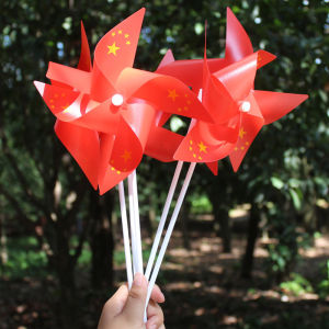 Outdoor Waterproof Star Wheel Decoration for National Day Celebration Scenic Atmosphere Arrangement Props Red Flag Hanging Ornament