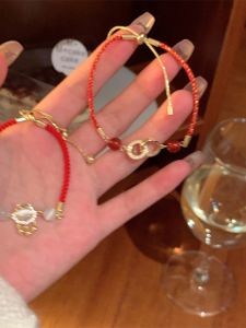 Lucky Cats Eye Stone Pullable Bracelet Womens Red Rope Fashion Jewelry Original Design Combination of Traditional And Modern Style