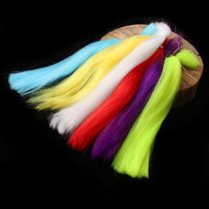 1 Pack 30CM Crimped Kinky Minnow Fiber Streamer Fly Fibers Bucktail Jig Head Tying Material for Fly Fishing Trout Pike Bass Lure