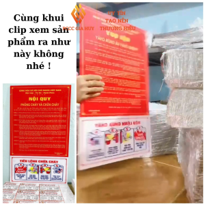 Bảng 2in1 tích hợp nội quy và tiêu lệnh PCCC trên 1 tấm bằng mica và tôn-Kích thước 30x50 bền đẹp tiện lợi treo 1 được 2