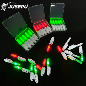 10Pcs LED Fishing Rod Tip Light Night Fishing Glow Stick Clip-On Bite Alarm Red/Green CR425 Battery Operated