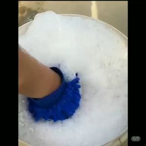 Sarung Tangan Cuci Mobil Microfiber Model Cendol 5 Jari Super Lembut Tebal