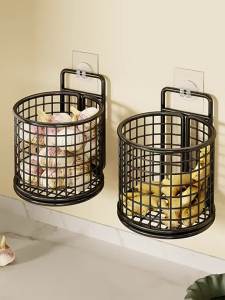 evesigar | Kitchen Garlic Ginger Storage Rack Multi-functional Wall Hanging Basket