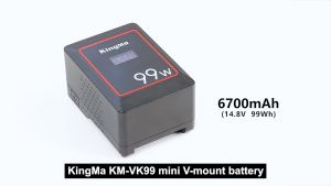 [KingMa] 99Wh Mini V-Mount Battery with 6700mAh Capacity for Broadcast Cameras LED Light and More using V-Mount Battery