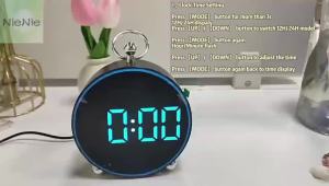 Voice Control Digital Alarm Clock With Mood Light TEMP Date Night Mode Snooze Table Clock12/ Anti-disturb LED Clock