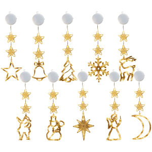 【Homelements】Christmas Curtain Light Battery Operated 3 Pack LED Sucker Lamp with Suction Cup (K)