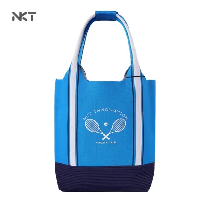 Tennis Sport Weave Retro Blue Shoulder Tote Bag