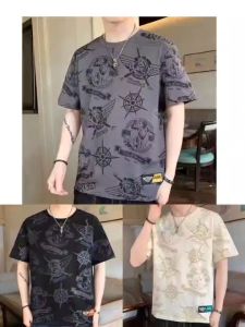 6 มิติ เสื้อยืดแขนสั้นผู้ชายพิมพ์ลายเทรนด์แฟชั่นใหม่ เสื้อยืดขายส่ง