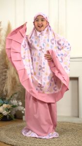 MUKENA ANAK KATUN MOTIF RAINBOW SUNSHINE (TAS BULAT)