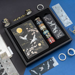 Retro Style Calligraphy Notebook Gift Box Set Full Color Pages Simple Artistic Student Birthday Gift Multifunctional Memo Notebook