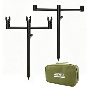 Hirisi KT1601 Aluminium Carp Rod Pod Complete Set With Bank Sticks Buzz Bar 3Pcs Rod Rest Heads Portable Storage Tackle Bag