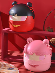 Cute Mini Desktop Trash Can Naera Shape Waste Paper Bucket Dormitory Cartoon Miscellaneous Storage Box round Plastic Bin