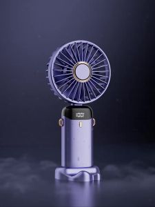 SG Spot Goods 3000mah Mini Fan Handheld Fan Portable Cooling Fanwith 90 ° Folding Adjustment with LED Display 5-speed
