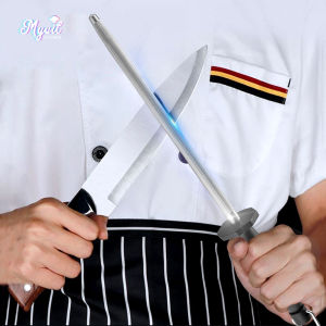 Knife Sharpener Rod Honing Steel  9.5" Chef Knives Sharpening Steels Stick for Kitchen Professional Carbon Steel Knife Sharpener