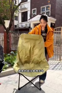 เก้าอี้ปิคนิค พนักพิงสูงและมีฝ้าย เก้าอี้ camping เก้าอี้พับได้ ขาตั้งสแตนเลส รับน้ำหนักได้ 300กก