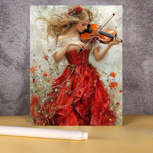 500/1000/1200/2000PCS Jigsaw Puzzle Beautiful Red Dress Girl Portrait For Adults Bedroom Wall Art Relaxing Brain Teaser Gift