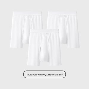 THREEGUN | Breathable Large Size 4-angle Cotton Underwear for Men