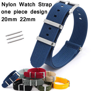 Replacement One Piece of Nylon Watch Strap 20mm 22mm Long Canvas Fabric Watch Band Wrist Bracelet Steel Buckle Belt