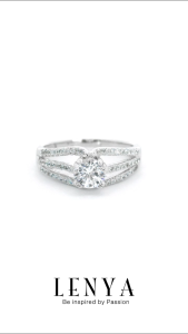 LENYA แหวน CZ จาก SWAROVSKI เสริมบุคลิกและความมั่นใจ ขนาด 7x5 มิล ตัวเรือนเงินแท้925 ชุบทองคำขาว