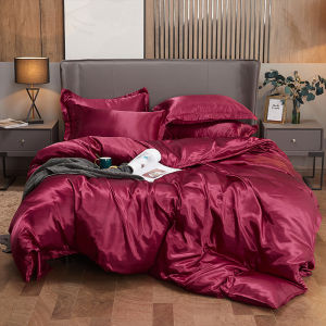 MILLZA Satin Silk Duvet Cover with Zipper Smooth Hypoallergenic Luxury Silky Quilt Cover Only