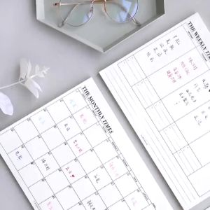 Tearable monthly weekly plan self-clocking calendar schedule book target clock calendar Note form Wholesale Notebook Spring School Supplies