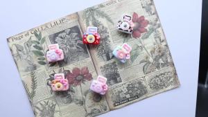 Cute Office Workstation Decoration Cat Meow Camera Magnets Bowknot Accessories Cute Strong Magnetic DIY Gift Message Post Rompt
