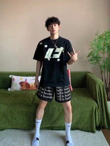 Quần Short Thể Thao Nam Mùa Hè Ống Đứng Rộng Rãi Không Đến Đầu Gối in Chữ Phong Cách Đường Phố Quần Bóng Rổ