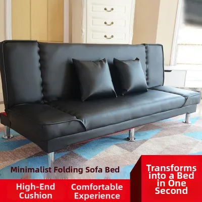 PU Leather Convertible Sofa Bed for Small Spaces