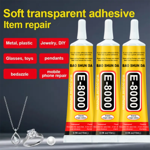 Jxvx-E-8000 Super Transparent Plastic Jewelry Waterproof and Transparent Odorless Used to Repair Mobile Phones Glass Wood Imitation Diamond Jewelry Crafts DIY Production.